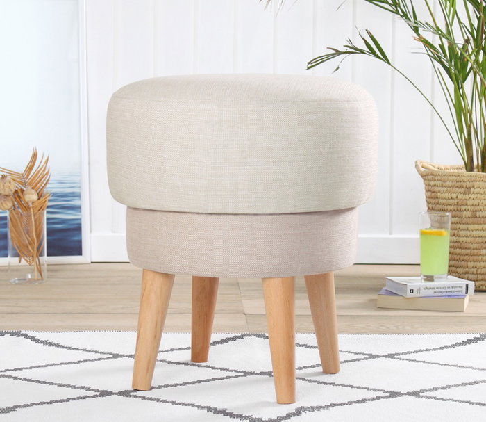 Atelier Del Sofa Puf de Lino Cream